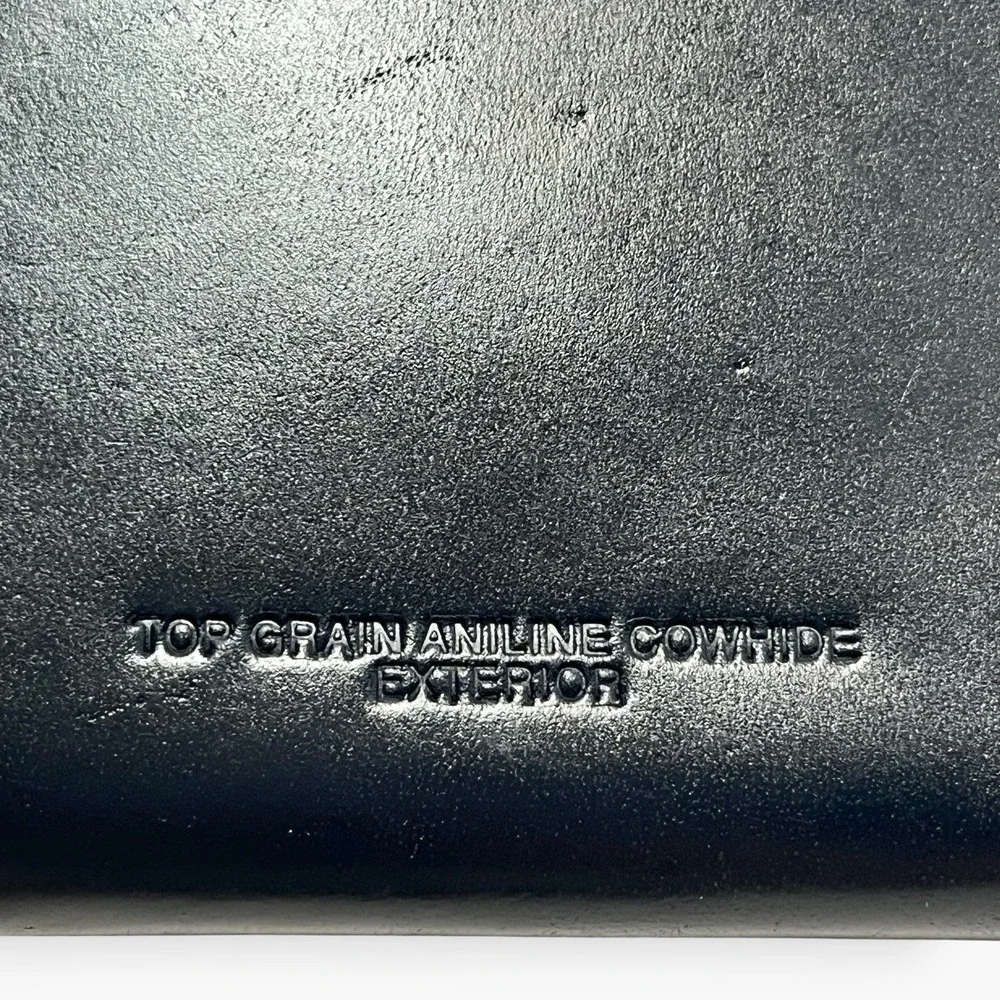 NEW 80s Buxton Black Leather Check Book Holder Organizer Wallet Credit Card